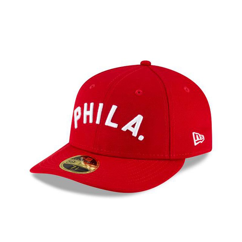 MLB Philadelphia Phillies Ligature Low Profile 59Fifty Fitted (NRK2204) - Red New Era Caps